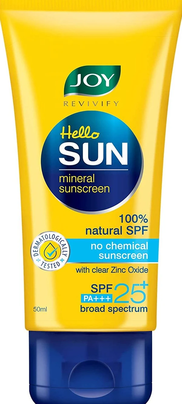 Joy Sun Cream SPF 25 Joy Revivify Hello Sun Mineral Sunscreen SPF 25 PA+++, 50 ml