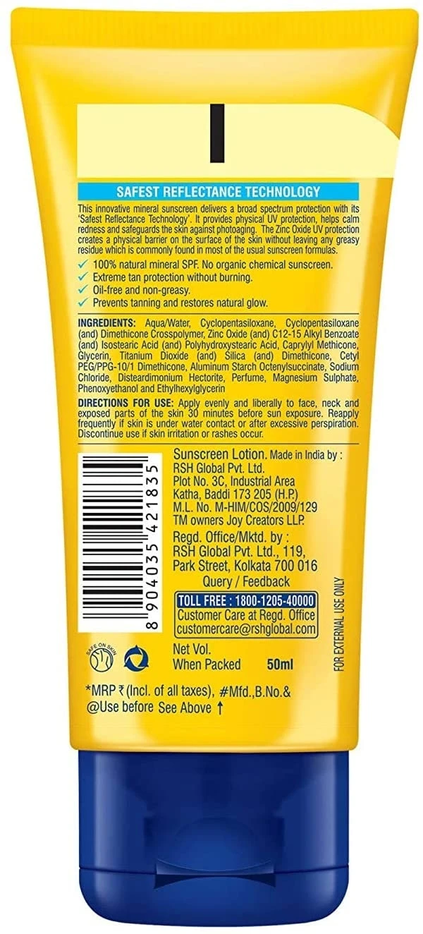 Joy Sun Cream SPF 25 Joy Revivify Hello Sun Mineral Sunscreen SPF 25 PA+++, 50 ml