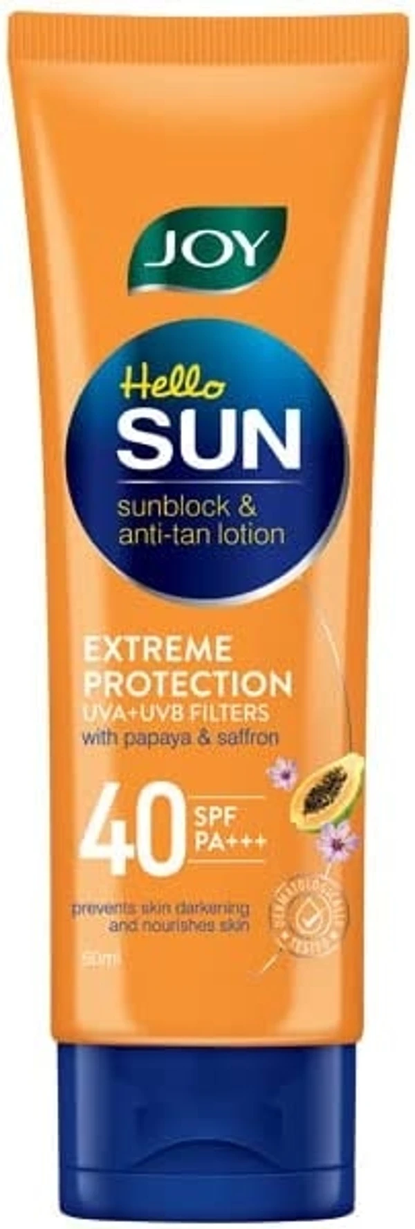 Joy Sun expart Sun 40 Joy Hello Sun Sunblock & Anti-Tan Lotion Sunscreen SPF 40, PA+++ For All Skin Types 60 ml