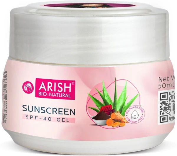 Arish SUNSCREEN SPF 40 GEL- 50 ml