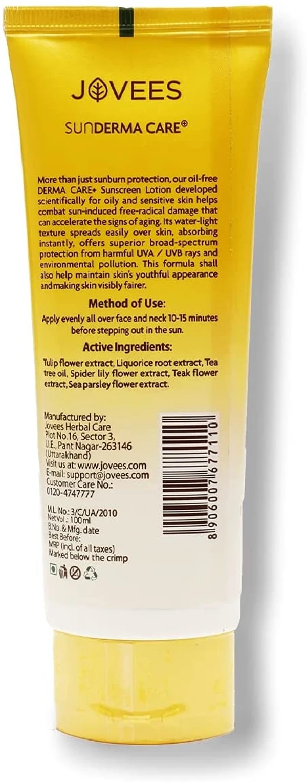 Jovees Herbal Sun Derma Care Sunscreen SPF 50 PA+++, 100 ml| 