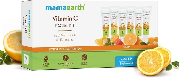 Mamaearth Vitamin C Facial Kit with Vitamin C & Turmeric for Skin Illumination - 60 g