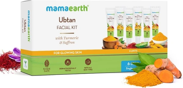 Mamaearth Ubtan Facial Kit with Turmeric & Saffron for Glowing Skin - 60 g