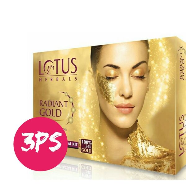Lotus Harbal Radiant Gold Glow Facial Kit Use ,37g × 3