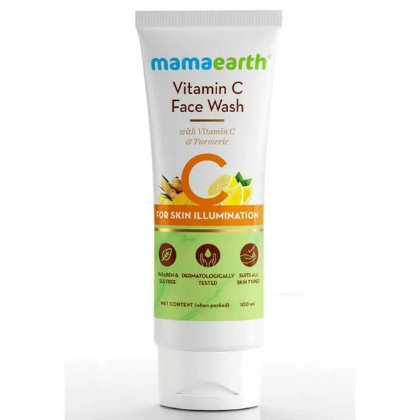 Mamaearth Vitamin C Face Wash with Vitamin C and Turmeric for Skin Iumination - 100ml