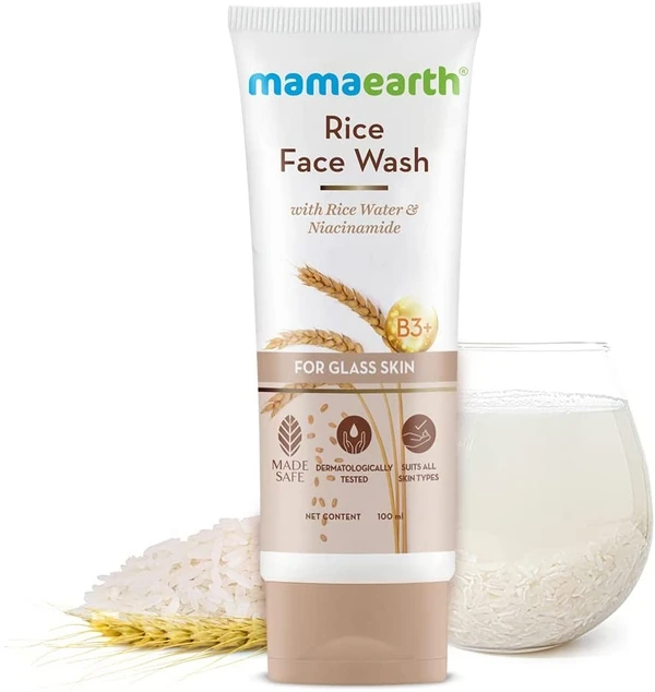 Mamaearth Rice Face Wash With Rice Water & Niacinamide for Glass Skin - 100 ml