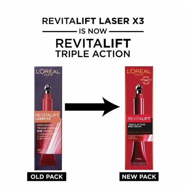 L'Oreal Paris Revitalift Triple Action Eye Cream, 15 ml