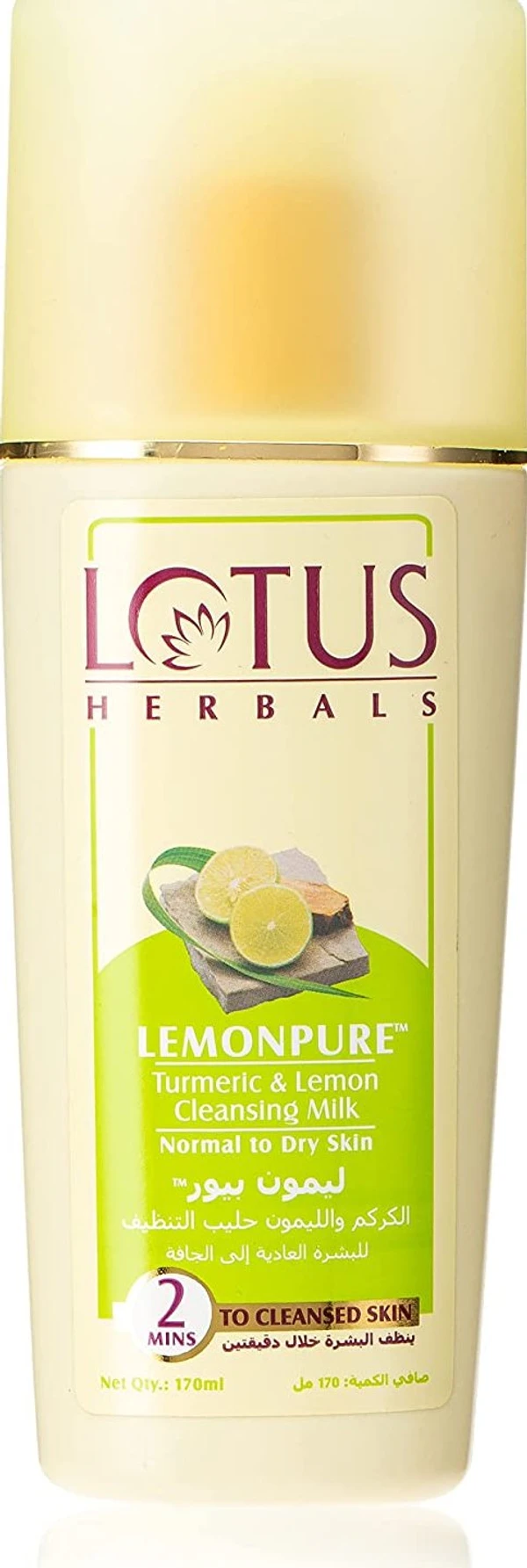 Lotus Herbals LEMONPURE Turmeric & Lemon Cleansing Milk ,170ml