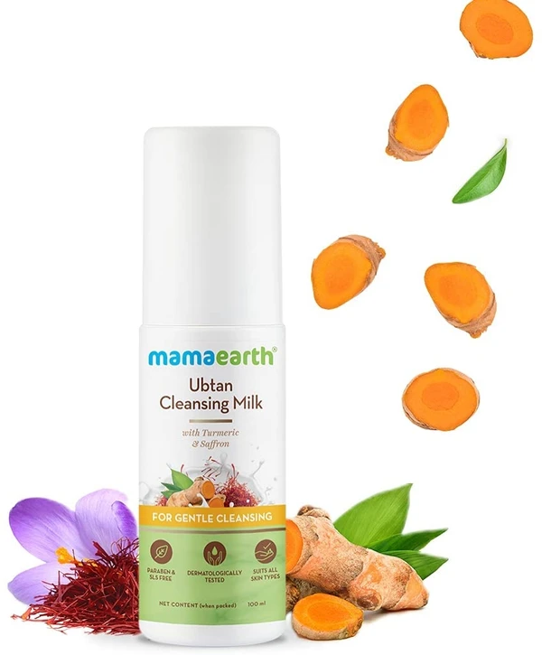 Mamaearth Ubtan Cleansing Milk for face, with Turmeric & Saffron for Gentle Cleansing – 100ml