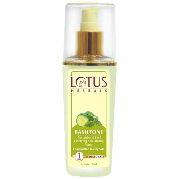 Lotus Herbals Basiltone Cucumber Basil Clarifying And Balancing Toner, 100ml