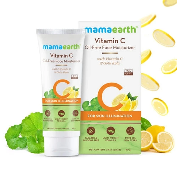 Mamaearth Vitamin C Oil-free Moisturizer For Face With Vitamin C & Gotu Kola For Skin Illumination 80gm
