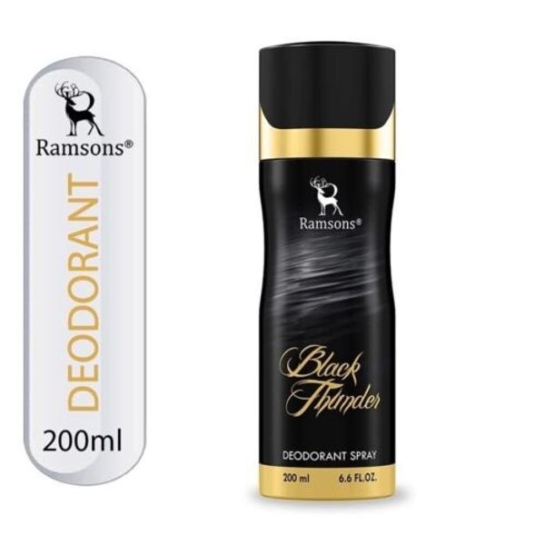 RAMSONS Black Thunder Deodorant Spary - For A Long Lasting Impression, Feel Fresh, 200 ml