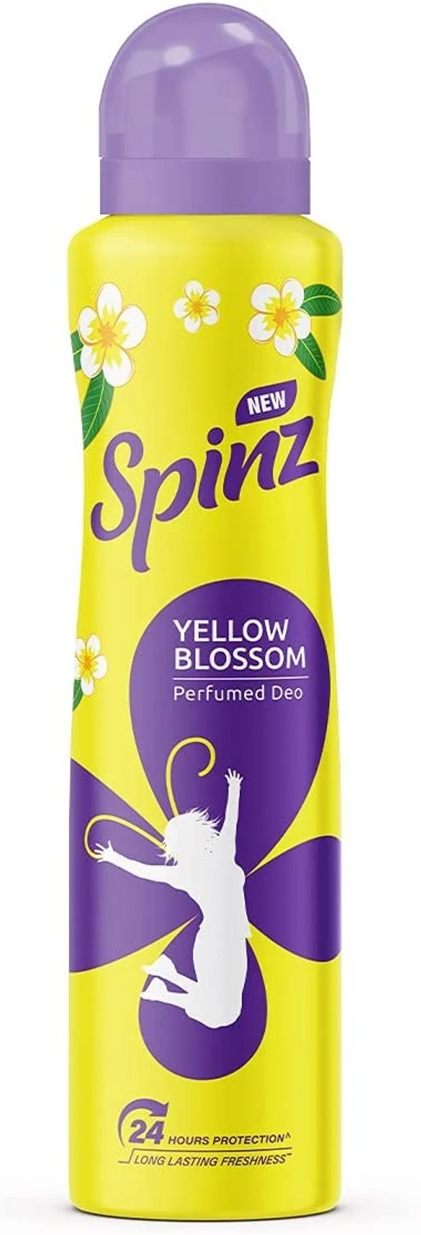New Spinz Yellow Blossom Perfumed Deo for Women, with Fresh Firangipani Fragrance for Long  Lasting Freshness and 24 Hours Protection, 150ml