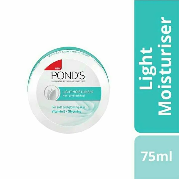 POND'S Light Moisturiser, Non- Oily With Vitamin E And Glycerine, For Soft And Glowing Skin, 75ml