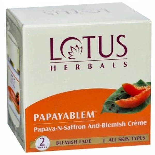 Lotus Herbals Papayablem Papaya-n-Saffron Anti-Blemish Creme 50 g