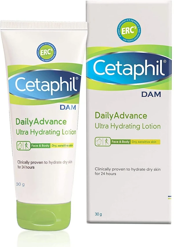 Cetaphil Dam Daily Advance Ultra Hydrating Lotion, Shea Butter, 30 g