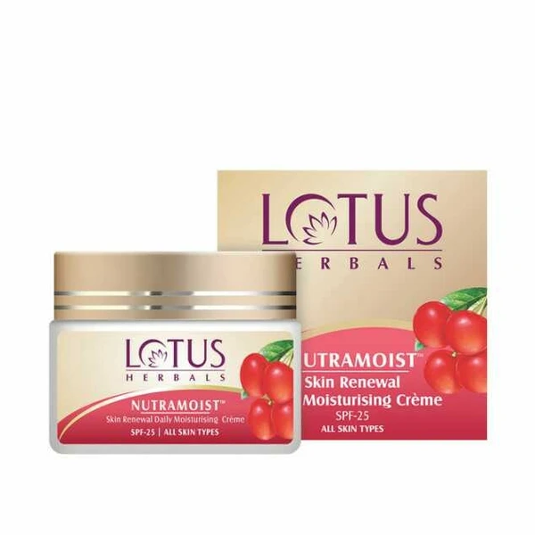 Lotus Herbals Nutramoist Skin Renewal Daily Moisturising Creme, SPF 25, 50g