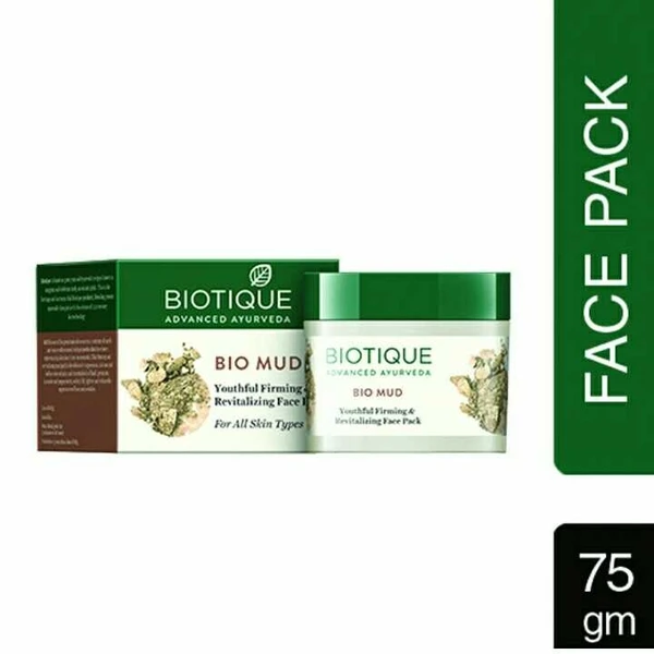 Biotique Bio Mud Youthful Firming and Revitalizing Face Pack for All Skin Types, 75g