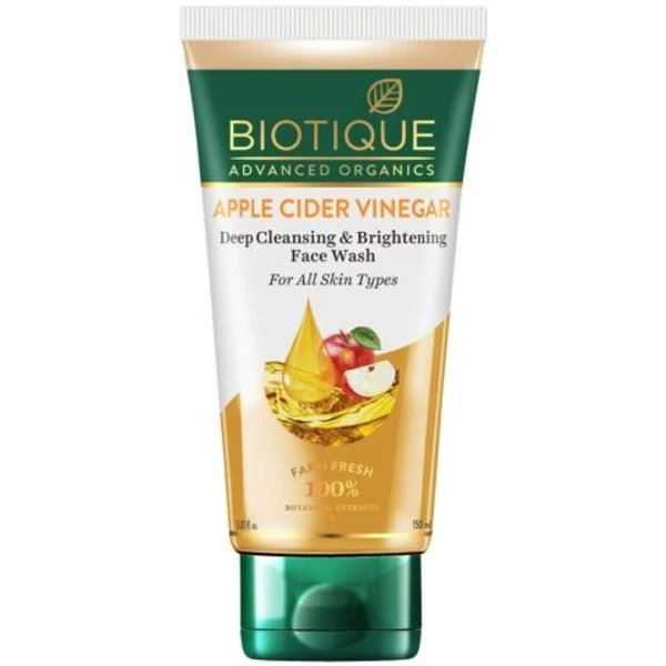 Biotique Apple Cider Vinegar Deep Cleansing Face Wash for All Skin Types, 150ml 