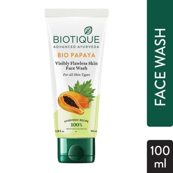 Biotique Bio Papaya Visibly Flawless Skin Face Wash For All Skin 100ml