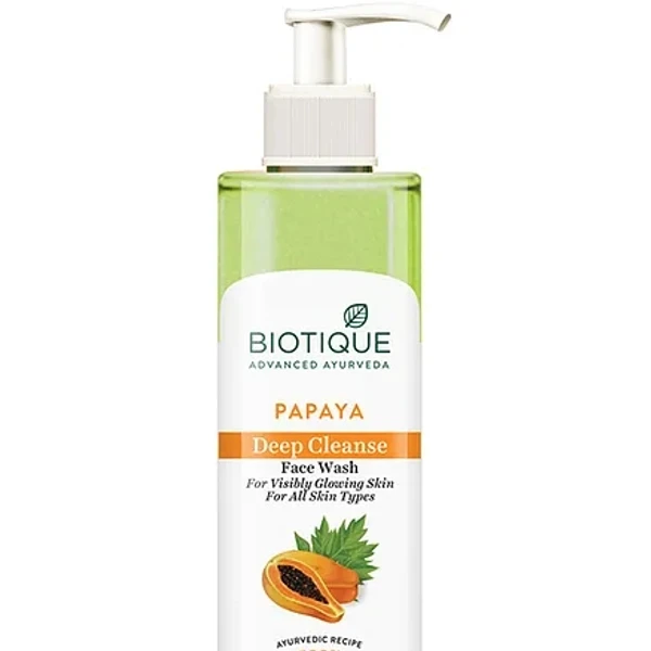 Biotique Bio Papaya Visibly Flawless Skin Face Wash For All Skin Types, 200ml