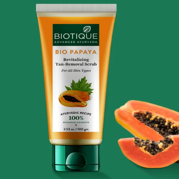 BIOTIQUE Bio Papaya Revitalizing Tan removal Scrub 100gm