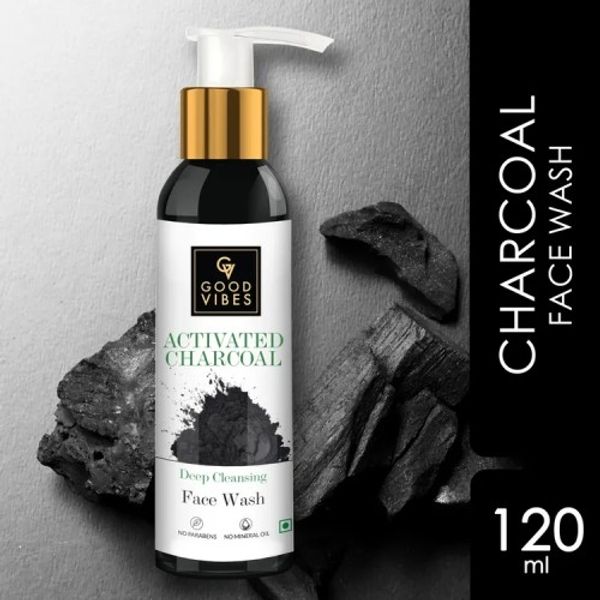 Good Vibes Activated Charcoal Deep Cleansing Face Wash, 120
