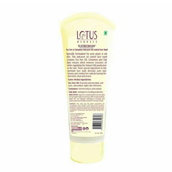 Lotus Tea Tree & Cinnamon Anti Acne Oil Control Face Wash (120 g)