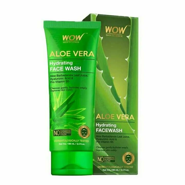 WOW Skin Science Aloe Vera With Hyaluronic Acid and Pro Vitamin B5 Hydrating Gentle Face Wash 