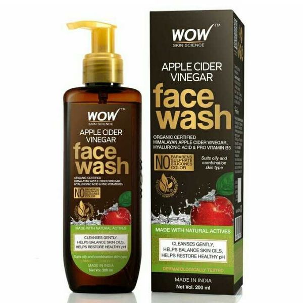 WOW Skin Science Apple Cider Vinegar Face Wash - No Parabens, Sulphate, Silicones & Color (200mL)