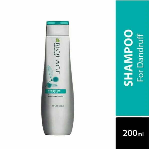 BIOLAGE Scalppure Shampoo | Paraben free|Targets Dandruff, Controls The Appearance of Flakes & Relieves Scalp Irritation | For Dandruff Control ,200ml