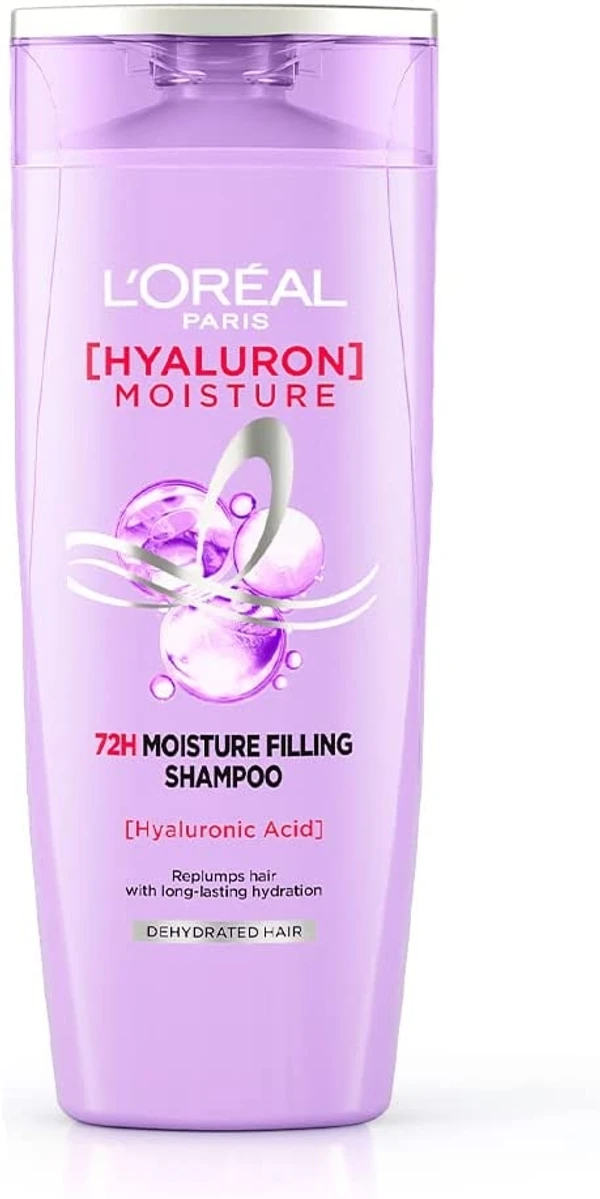 L'Oreal Paris Hyaluron Moisture 72H Moisture Filling Shampoo | With Hyaluronic Acid | For Dry & Dehydrated Hair | Adds Shine & Bounce 340ml