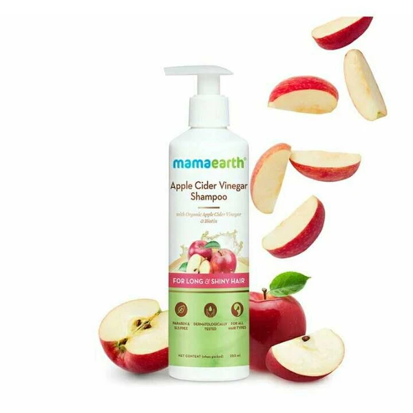 Mamaearth Apple Cider Vinegar Shampoo with Organic Apple Cider Vinegar & Biotin for Long & Shiny Hair – 250ml