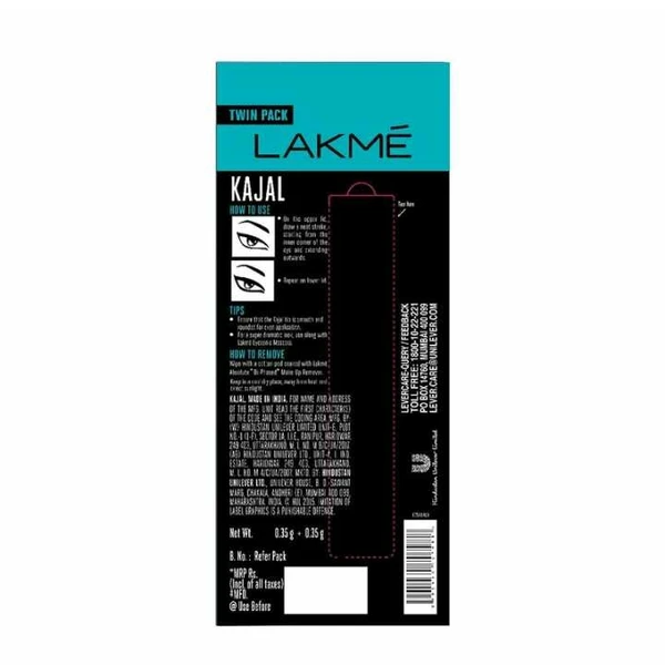 Lakme Eyeconic Kajal Twin Pack (02 Packs )