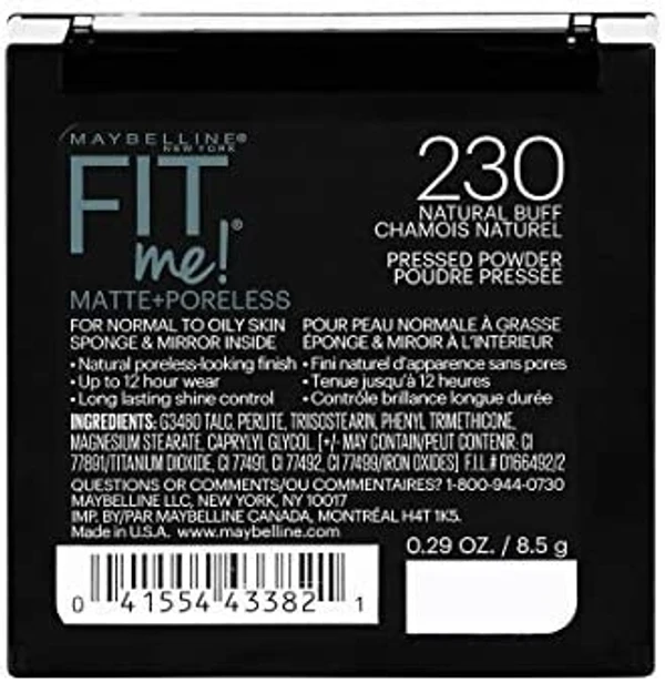 Maybelline New York Fit Me Matte Poreless Powder, 230 Natural Buff, 8.5g