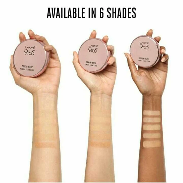 Lakme 9 To 5 Primer + Matte Powder Foundation Compact, Honey Dew