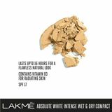 Lakmé Absolute  Compact, Classic lvory 01,  Lakmé Absolute White Intense Wet & Dry Compact, Classic lvory 01, Long Lasting With Spf, 9 g