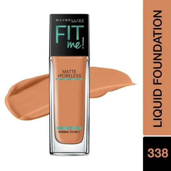 Maybelline New York Fit Me Matte+Poreless Liquid Foundation,338