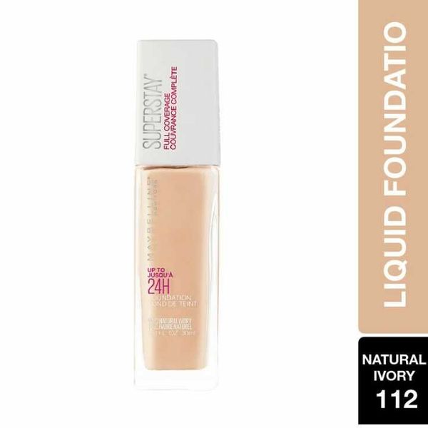 Maybelline New York Super Stay 24H Full Coverage Liquid Foundation, (112)