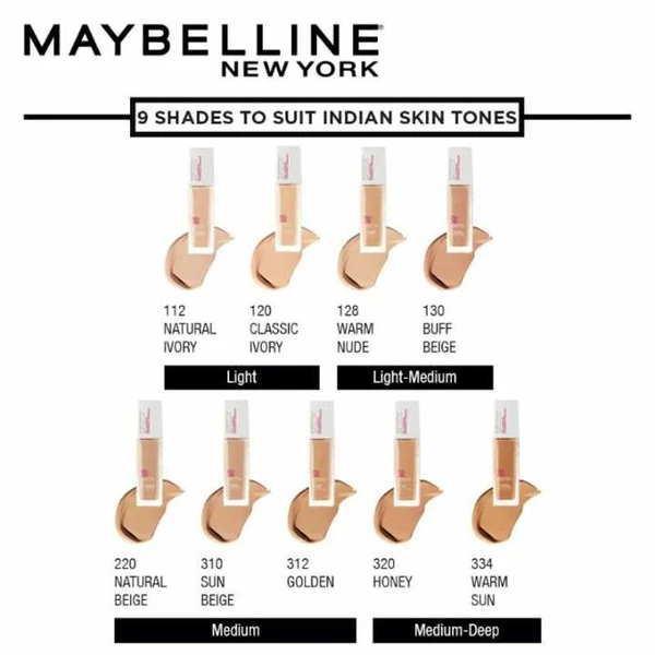 Maybelline New York Super Stay 24H Full Coverage Liquid Foundation, (112)