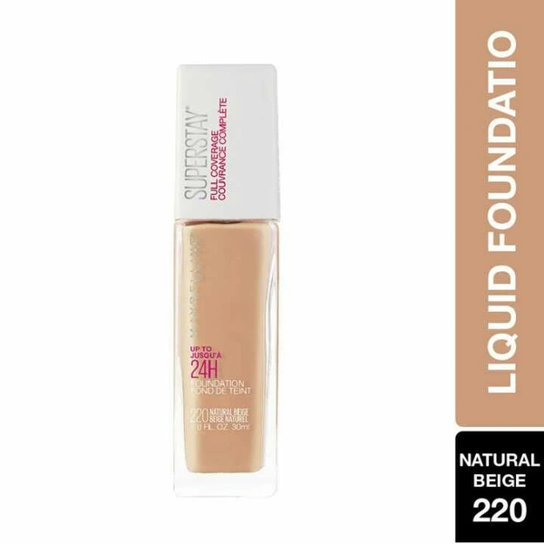 Maybelline New York Super Stay 24H Full Coverage Liquid Foundation,220