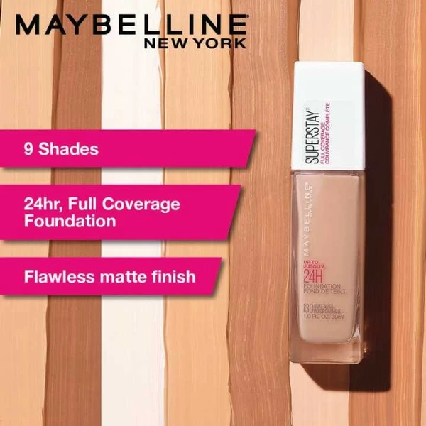 Maybelline New York Super Stay 24H Full Coverage Liquid Foundation,220