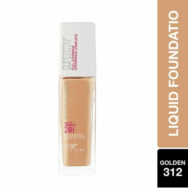 Maybelline New York Super Stay 24H Full Coverage Liquid Foundation, 312