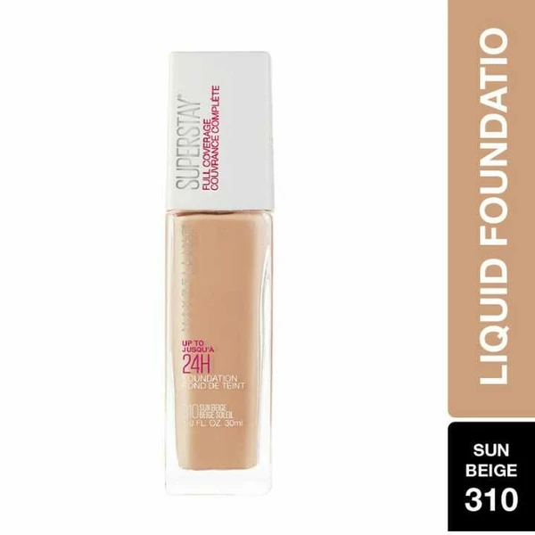 Maybelline New York Super Stay 24H Full Coverage Liquid Foundation, 310