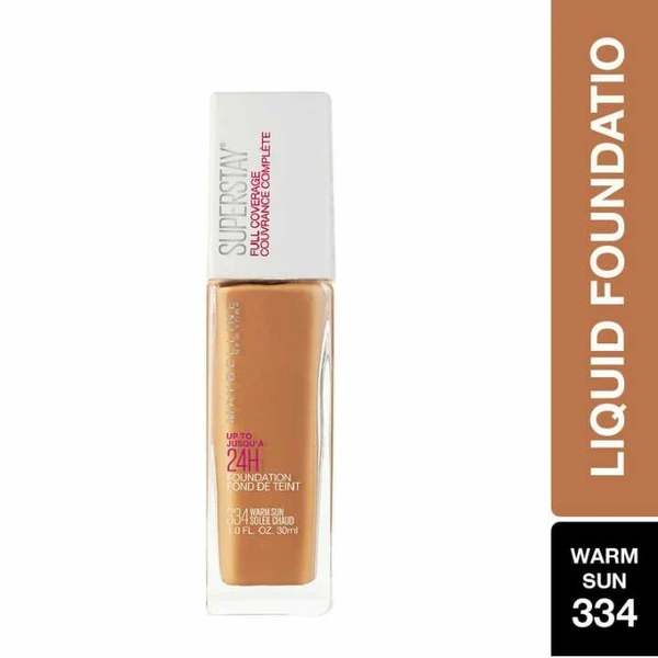 Maybelline New York Super Stay 24H Full Coverage Liquid Foundation, 334