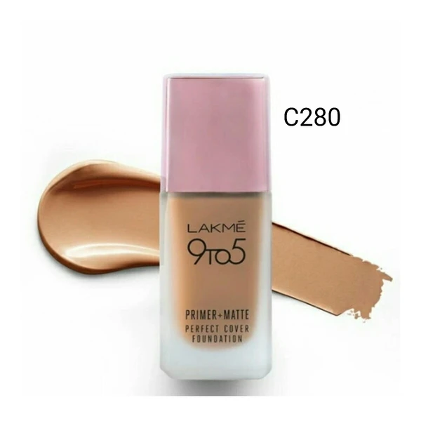 Lakmé 9To5 Primer + Matte Perfect Cover Foundation, (C280)