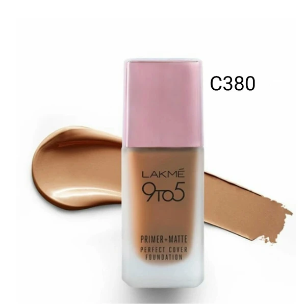 Lakmé 9To5 Primer + Matte Perfect Cover Foundation, (C 380 )