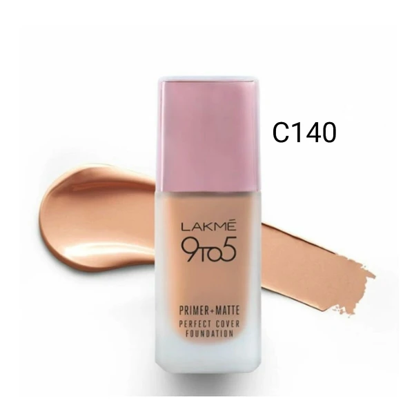 Lakmé 9To5 Primer + Matte Perfect Cover Foundation, ( C 140 )