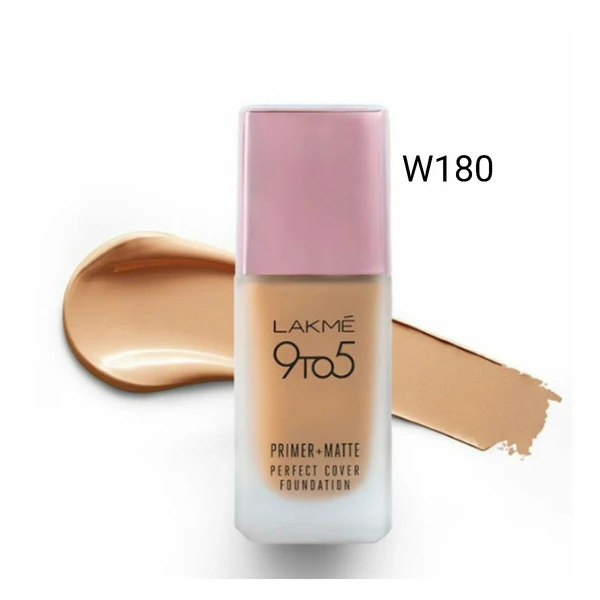 Lakmé 9To5 Primer + Matte Perfect Cover Foundation, ( W 180 )