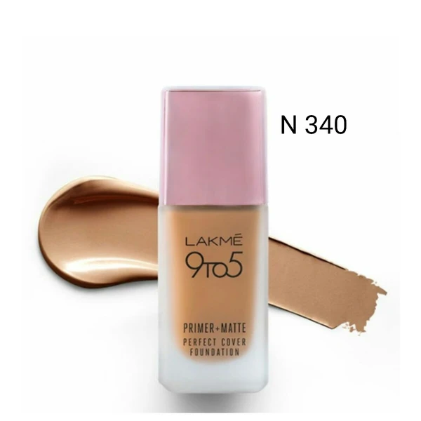 Lakmé 9To5 Primer + Matte Perfect Cover Foundation,  ( N340 )